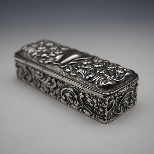 1906 British Antique Sterling Silver Trinket Box 64g GEORGE NATHAN & RIDLEY HAYES