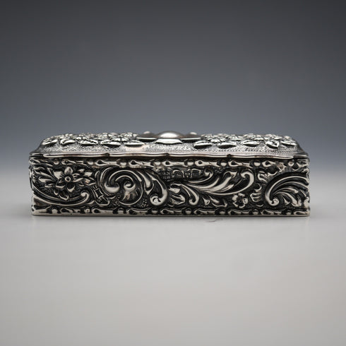 1906 British Antique Sterling Silver Trinket Box 64g GEORGE NATHAN & RIDLEY HAYES