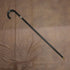 1935 British Vintage Black Shaft Sterling Silver Ornament Large Curved Handle Walking Stick Cane 88cm