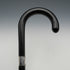 1935 British Vintage Black Shaft Sterling Silver Ornament Large Curved Handle Walking Stick Cane 88cm
