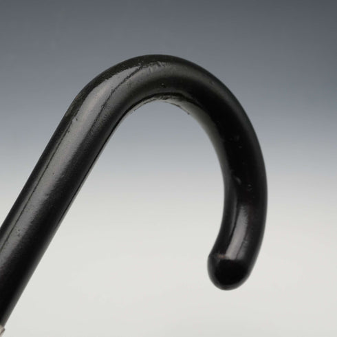 1935년 영국 빈티지 블랙 샤프트 순은 장식 대곡선 핸들 지팡이 88cm