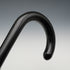 1935 British Vintage Black Shaft Sterling Silver Ornament Large Curved Handle Walking Stick Cane 88cm