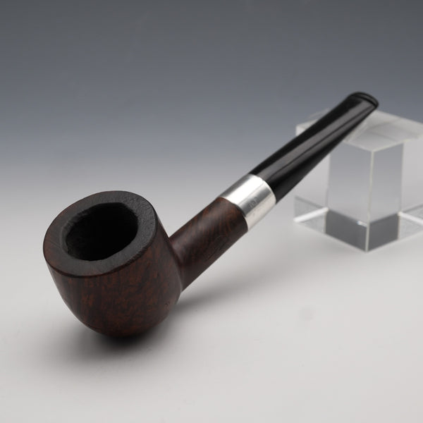 1922 British Antique Reuben Jordan "Defiance" Smoking Pipe, Sterling Silver Mount