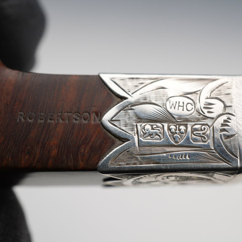 1901年 英國古董 「ROBERTSON」 煙斗 純銀裝飾 W H Carrington &Co 盒裝