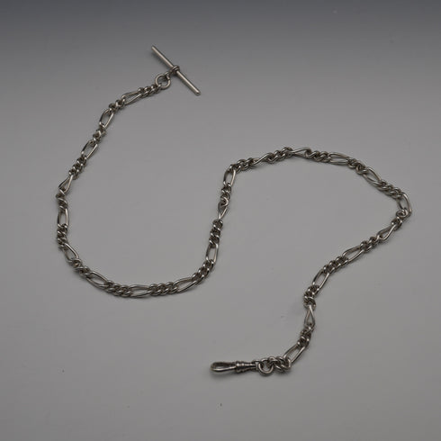 復古 純銀製 費加羅鍊 奧伯特鍊 全長50cm 34g