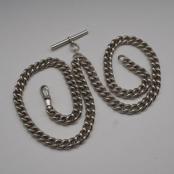 Vintage 850 Silver Kihei Link Double Albert Chain 68g