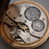Años 1910, antigüedad británica, reloj de bolsillo Russell de tapa abierta, caja chapada en oro, en buen estado de funcionamiento