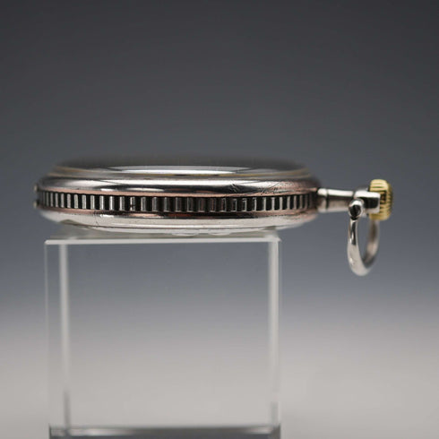 Reloj de bolsillo antiguo Escasany Hnos, plata 800, talla de cazador, esfera abierta, en buen estado de funcionamiento