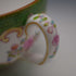 British Antique Minton Green Cockatrice Teacup Trio
