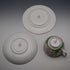 British Antique Minton Green Cockatrice Teacup Trio