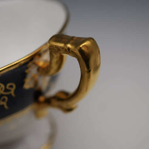 英國復古 Royal Crown Derby「葡萄藍」茶杯與茶碟①