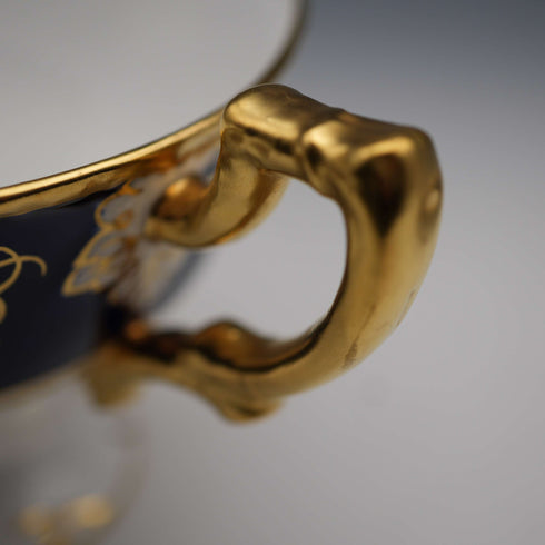 British Vintage Royal Crown Derby “Vine Cobalt” Cup & Saucer ②