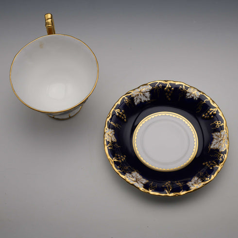 British Vintage Royal Crown Derby “Vine Cobalt” Cup & Saucer ②