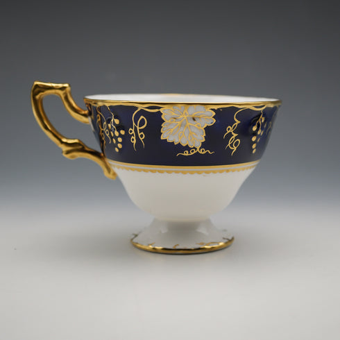 英國復古 Royal Crown Derby「葡萄藍」茶杯與茶碟②