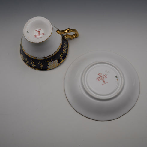 英國復古 Royal Crown Derby「葡萄藍」茶杯與茶碟②
