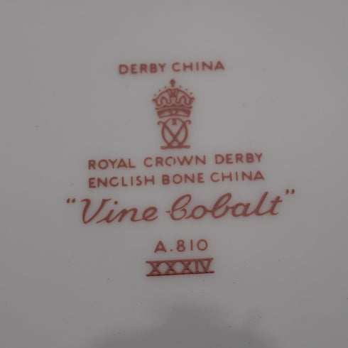 1971年 英國 皇家克勞恩達比 「葡萄藍」 沙拉盤 直徑21cm