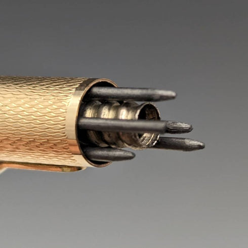 British Vintage Yard O Red Rolled Gold Round Axis Propulsion Pencil in Case