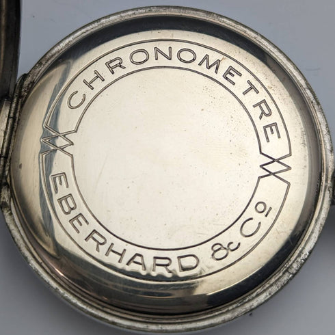1930 年左右瑞士 Eberard Chronometer 懷錶 鎳質開放面 做工良好