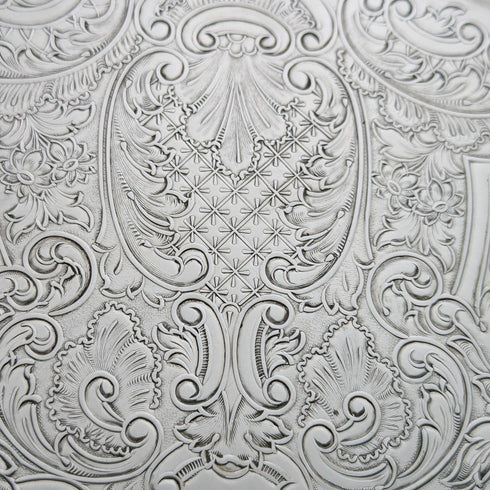 英国ヴィンテージ シルバープレート製 ピアス装飾トレイ 直径32cm Barker Ellis