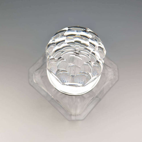 1979 British vintage cut glass square decanter with pure silver decoration JA Campbell