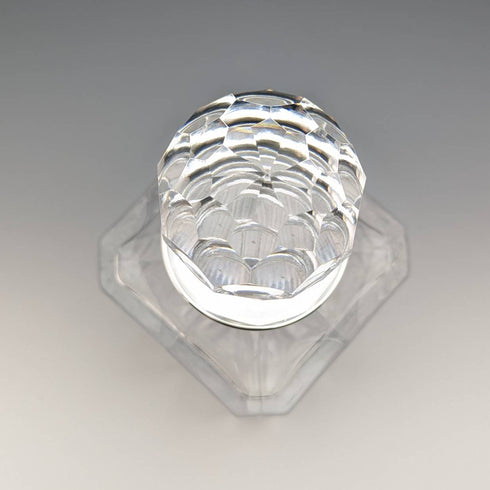 1979 年英國復古切割玻璃方形醒酒器,純銀裝飾 JA Campbell