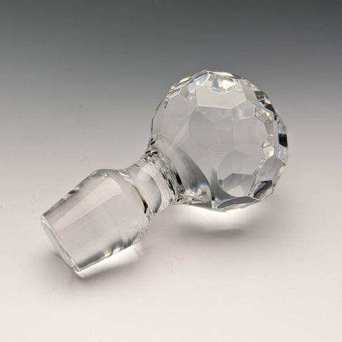 1982 年英國復古切割玻璃方形醒酒器,純銀裝飾 CJ Vander