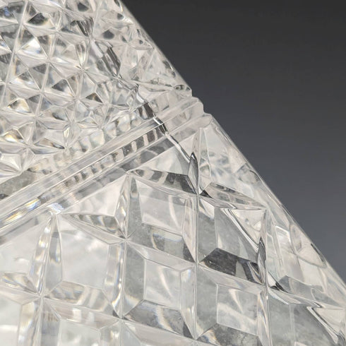 1982 年英國復古切割玻璃方形醒酒器,純銀裝飾 CJ Vander