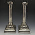 British antique silver plate large candlestick pair candle stand