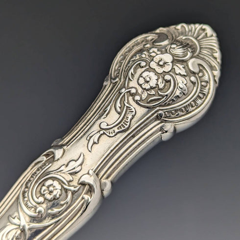 1877年 英国アンティーク 純銀製 カトラリー12ペア 計1475g Francis Higgins 木箱入り