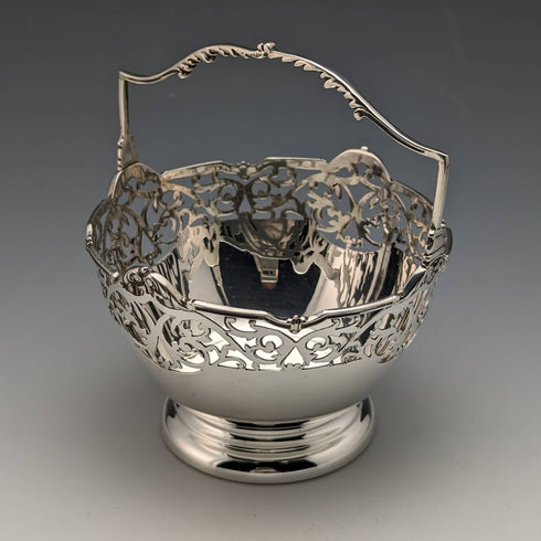 Cesta de azúcar de plata de ley vintage británica de 1929, 100g, Walker and Hall