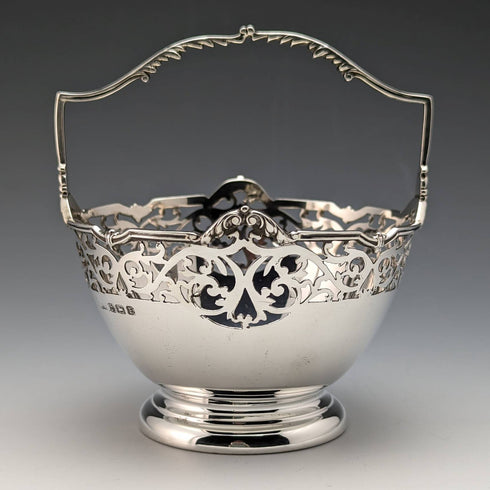 Cesta de azúcar de plata de ley vintage británica de 1929, 100g, Walker and Hall