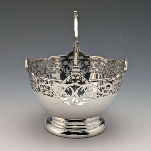 Cesta de azúcar de plata de ley vintage británica de 1929, 100g, Walker and Hall