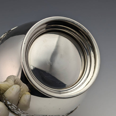 Cesta de azúcar de plata de ley vintage británica de 1929, 100g, Walker and Hall