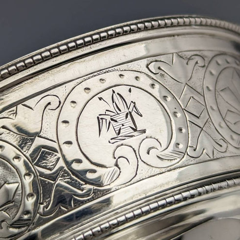 1870年 英国アンティーク 純銀 ソルトディッシュ&スプーン ペア 80g Martin and Hall