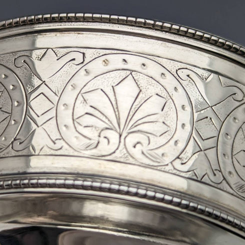 1870年 英国アンティーク 純銀 ソルトディッシュ&スプーン ペア 80g Martin and Hall