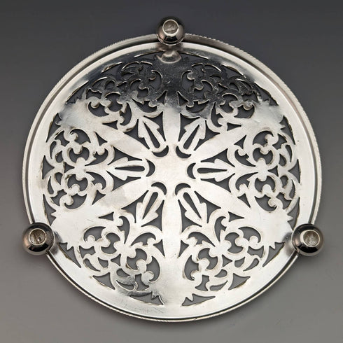 1920年頃 英国アンティーク シルバープレート製 ティーポットコースター