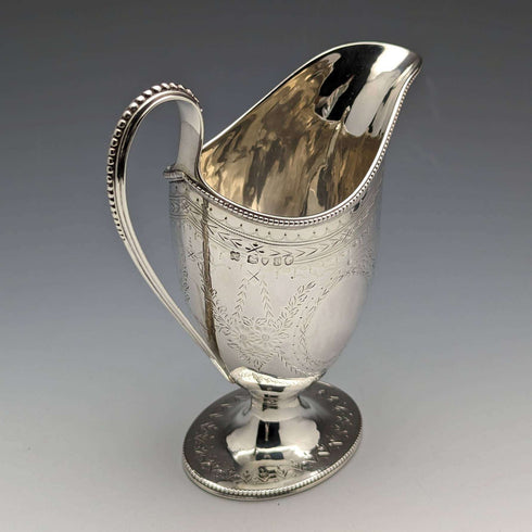 Jarra de crema de plata esterlina antigua británica de 1872, 138g, Martin and Hall