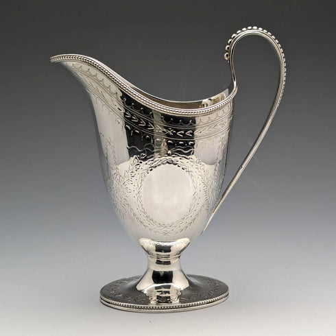 Jarra de crema de plata esterlina antigua británica de 1872, 138g, Martin and Hall