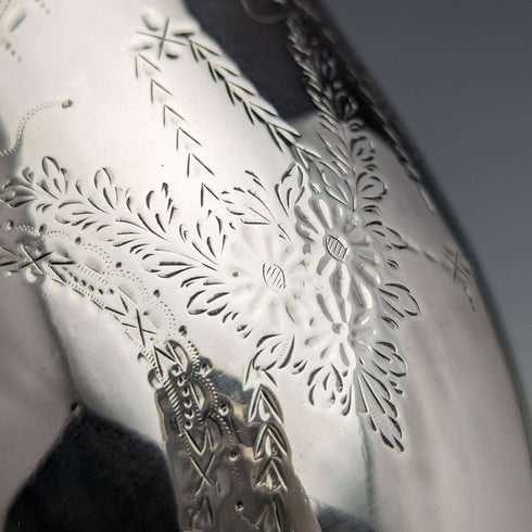 Jarra de crema de plata esterlina antigua británica de 1872, 138g, Martin and Hall