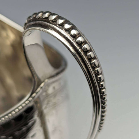Jarra de crema de plata esterlina antigua británica de 1872, 138g, Martin and Hall