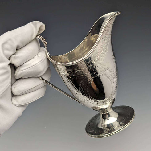 Jarra de crema de plata esterlina antigua británica de 1872, 138g, Martin and Hall