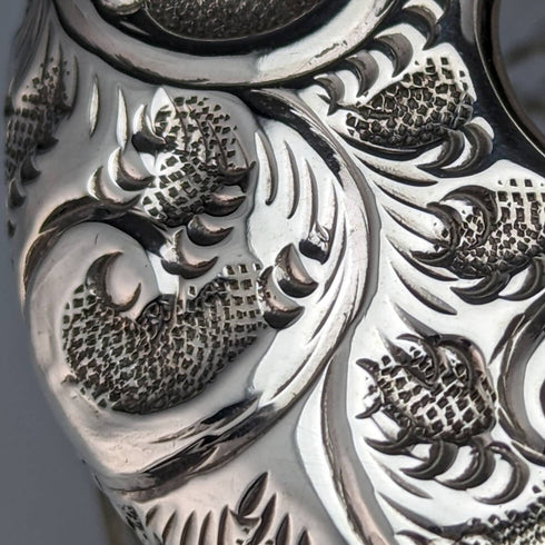 1910 年英國古董純銀蓋切割玻璃罐 JH Worrall and Son