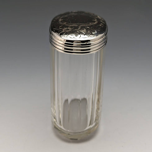 1899 年英國古董純銀蓋玻璃瓶 William Harrison Walter