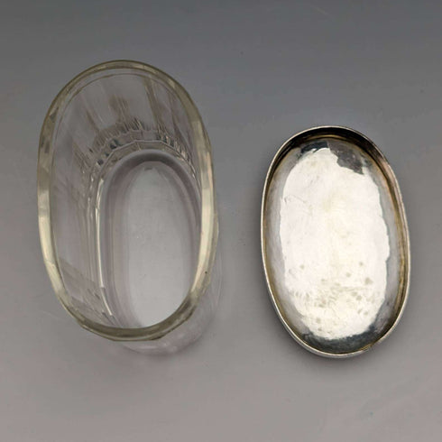 1899 British Antique Pure Silver Lid Glass Bottle William Harrison Walter