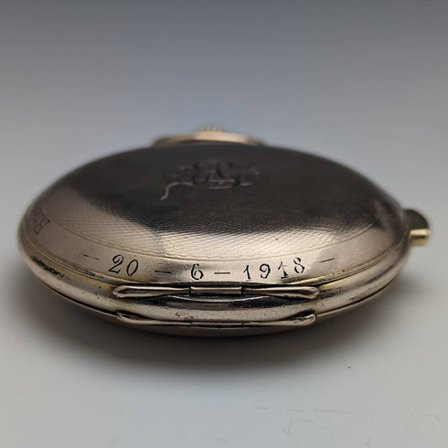 Around 1918 Antique Le Phare minute repeater & chronograph pocket watch gold plated hunter case refurbished