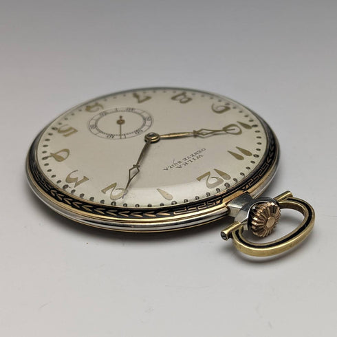 スイス ヴィンテージ WILKA 懐中時計 K18ゴールド 薄型オープンフェース 動作良好