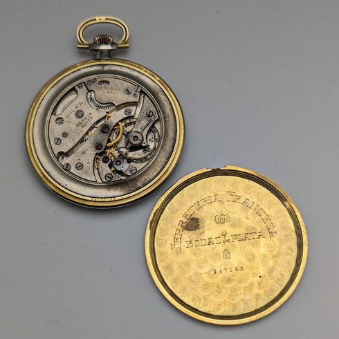 スイス ヴィンテージ WILKA 懐中時計 K18ゴールド 薄型オープンフェース 動作良好