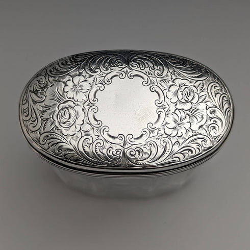 1880 年英國古董純銀蓋玻璃瓶 Arnold and Lewis