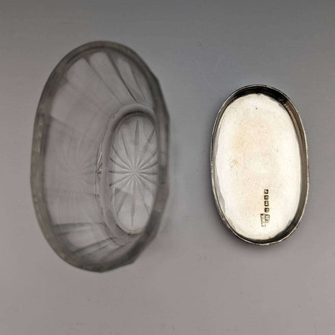 1880年 英国アンティーク 純銀蓋 ガラスボトル Arnold and Lewis