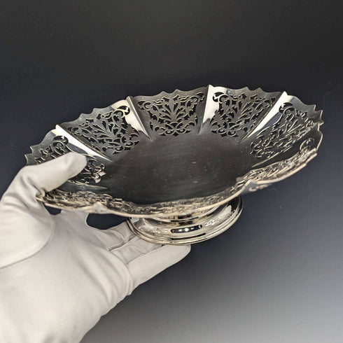 1922年頃 英国アンティーク シルバープレート製 コンポート/タッツァ 直径24cm Mappin and Webb